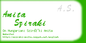 anita sziraki business card